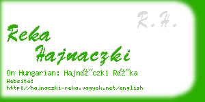 reka hajnaczki business card